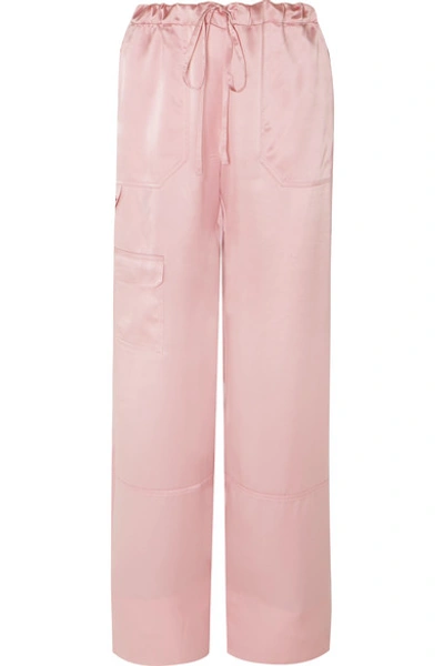 Marques' Almeida Straight-leg Silk-satin Trousers In Pale Pink