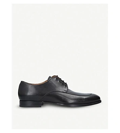 Hugo Boss Hanover Leather Derby Shoes In Black