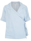 Olympiah Wrap Style Shirt In Blue