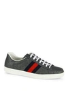 Gucci Ace  Signature Sneaker In Grey