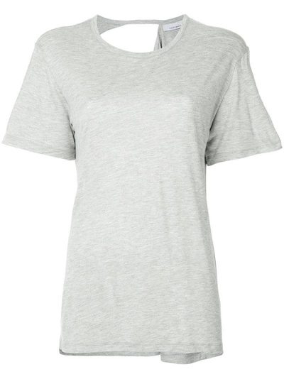 Kacey Devlin Exposed Shoulder Blade T-shirt - Grey