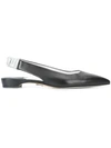 Paul Andrew 15mm Carpanthian Leather Slingback Flats In Black