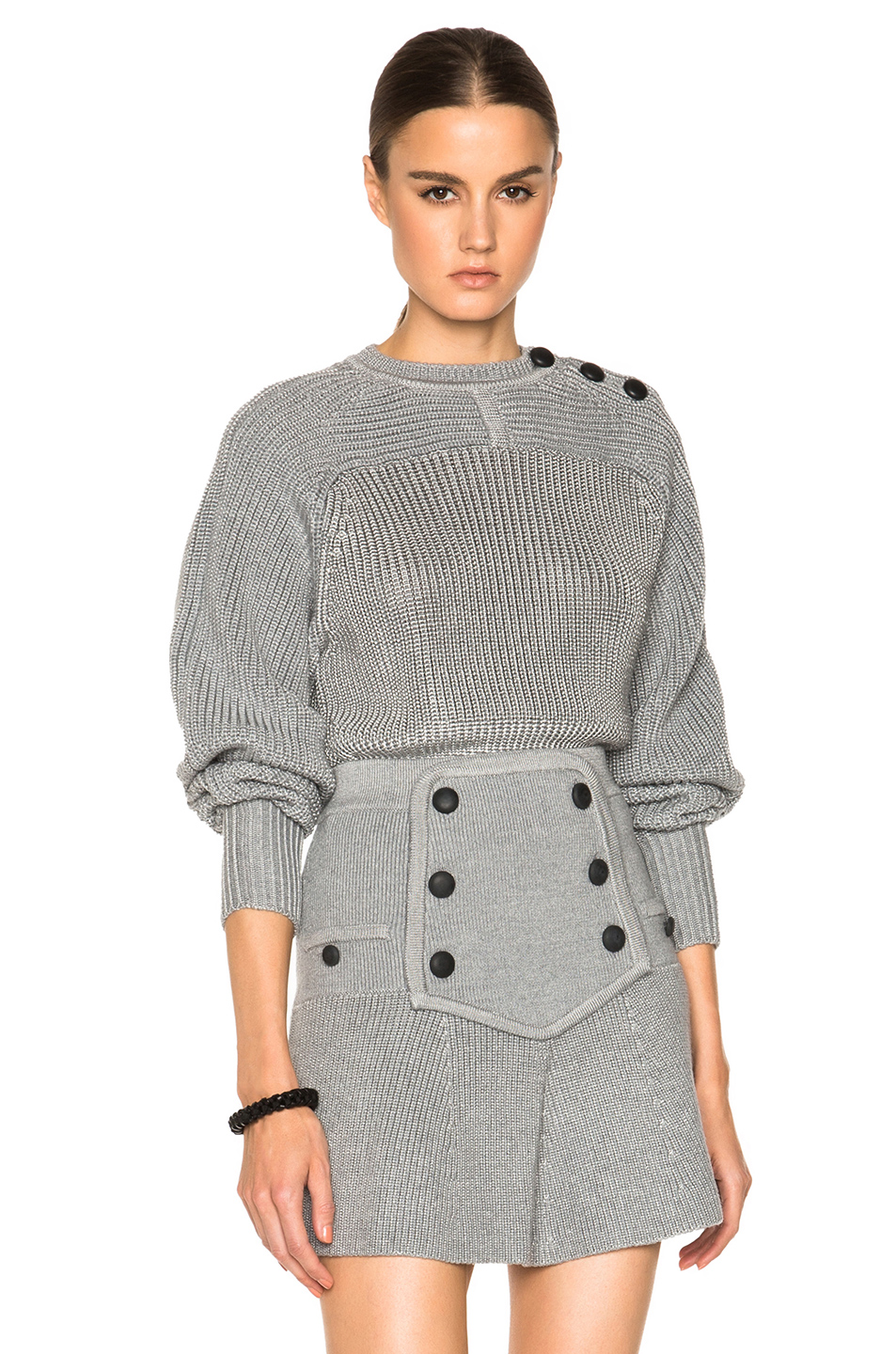 Isabel Marant Heaton Dressy Knit Sweater In Light Grey | ModeSens
