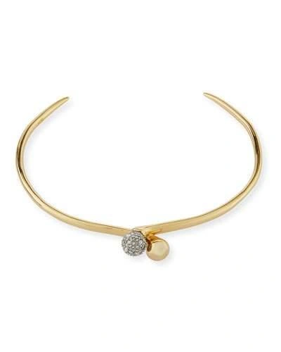 Alexis Bittar Narrow Choker Necklace With Pave Crystal Ball