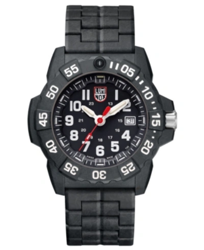 Luminox 3502 Navy Seal Watch, Carbon Link Bracelet In Black