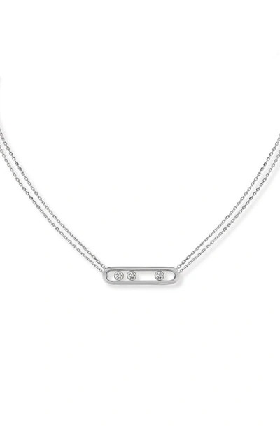 Messika Two Strand Move Diamond Necklace In White Gold