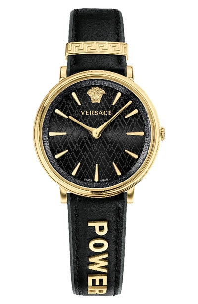 Versace Collection Manifesto Edition Watch With Interchangeable Straps, 38mm In Black/ Gold