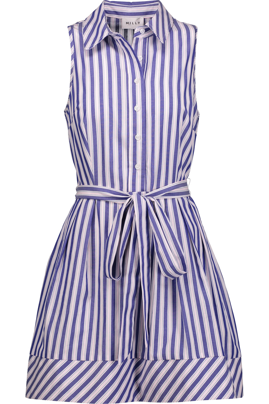 Milly Striped Cotton-poplin Mini Dress | ModeSens
