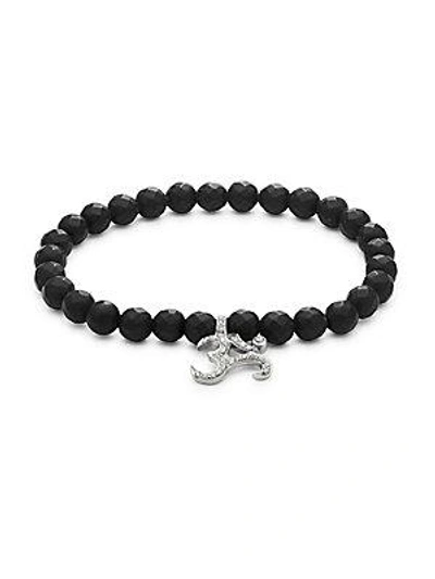 Bavna Onyx Bead & Diamond Bracelet In Black
