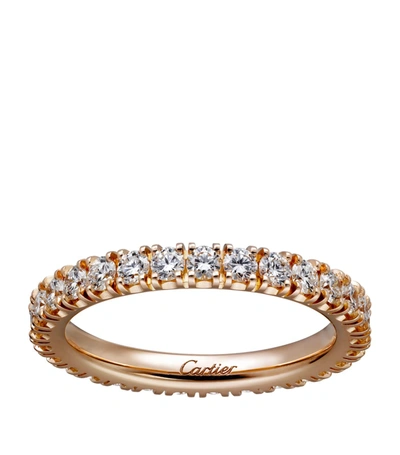 Cartier Pink Gold And Diamond  Destinée Ring In Silver