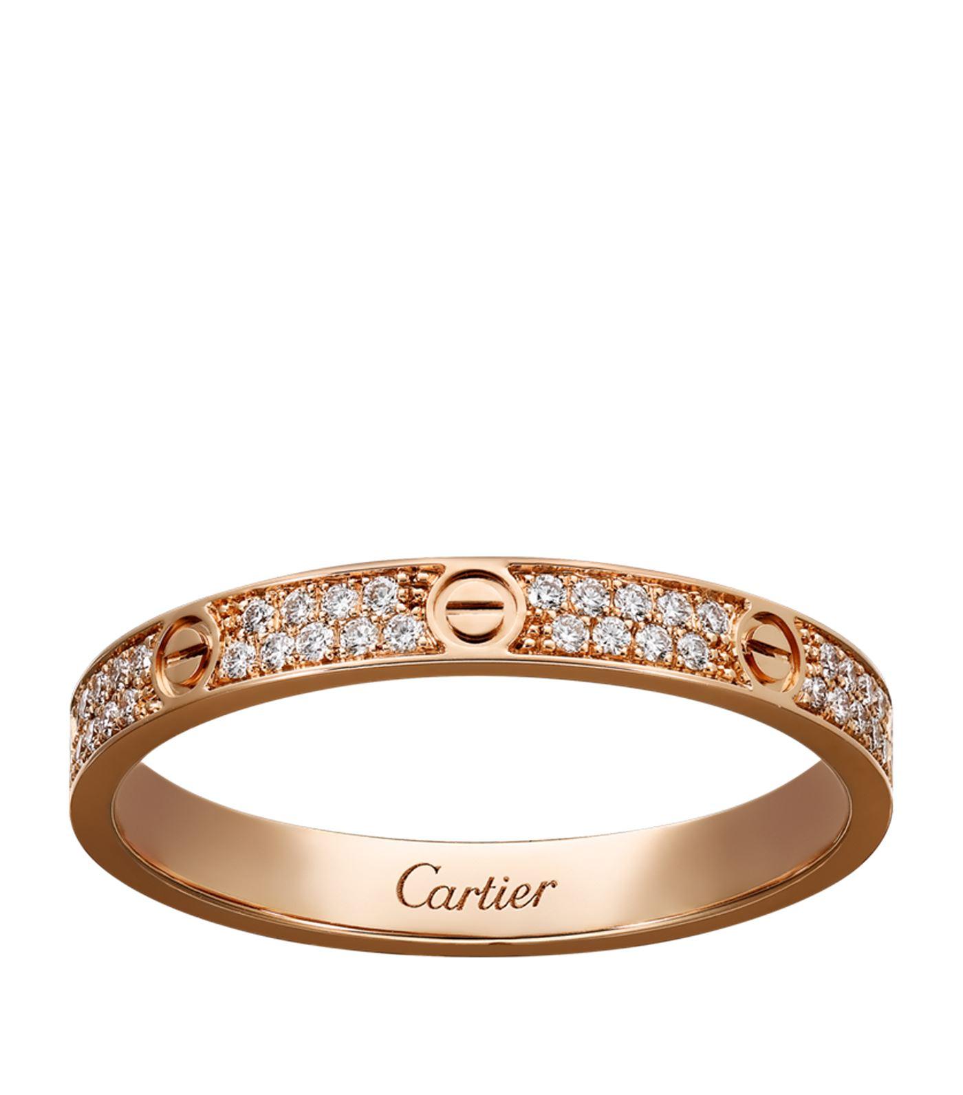 Cartier Small Pink Gold Diamond Love Ring In Multi ModeSens