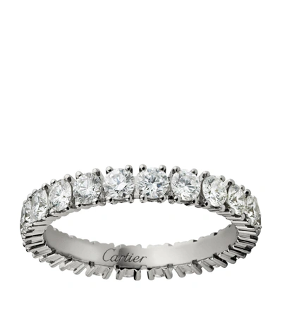 Cartier Small Platinum And Diamond  Destinée Ring In Silver