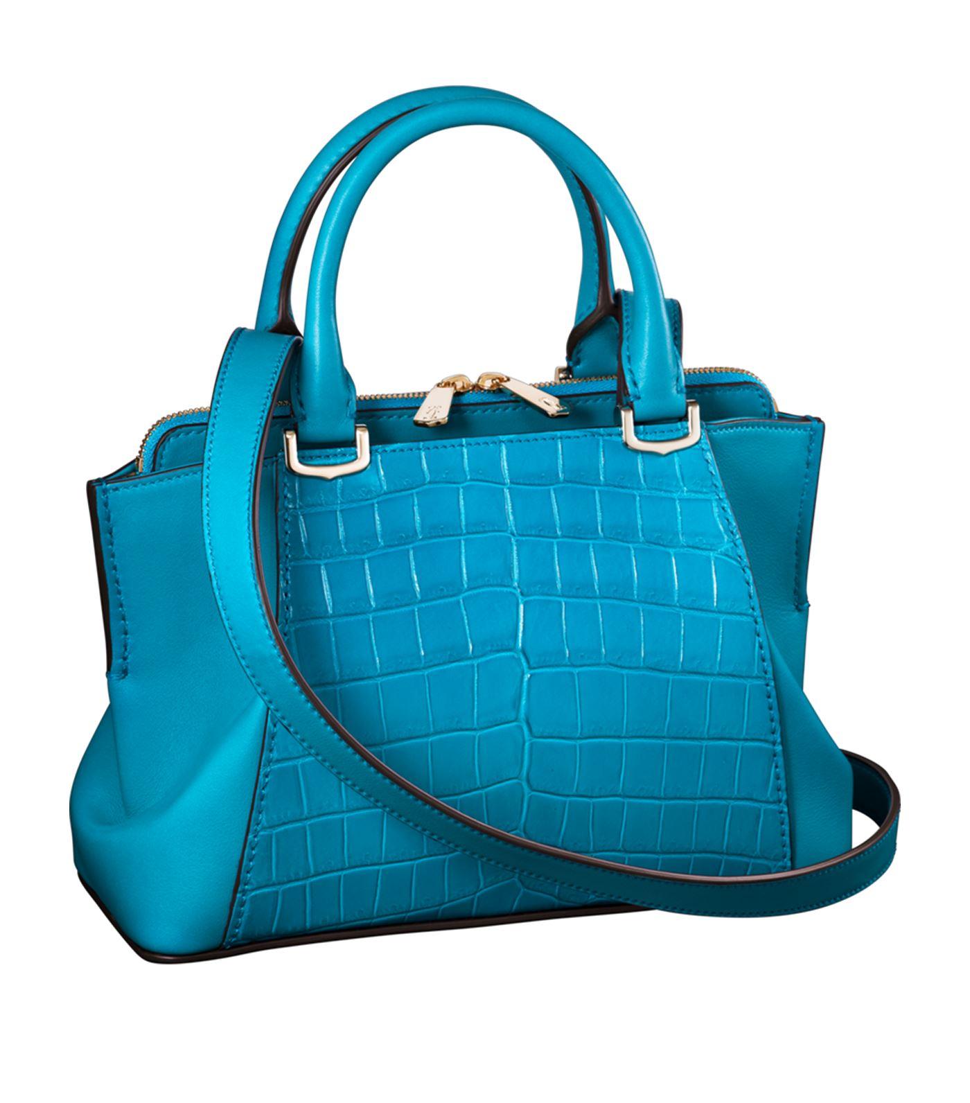 Cartier Mini C De Crocodile Tote Bag In Blue | ModeSens