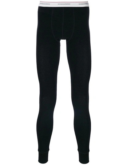 Dsquared2 Branded Thermal Leggings In Black