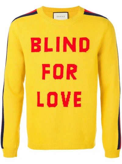 トップス 18AW Blind For Love Knit Sweate Gucci Blind For Love Sweater In Yellow/orange | ModeSens