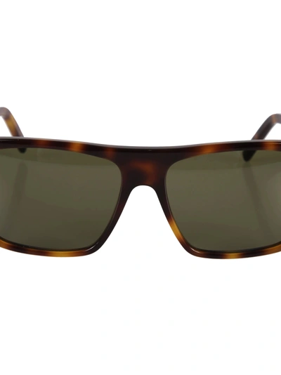 Saint Laurent New Wave 156 Sunglasses In Havana Green