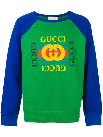 Gucci Logo-print Cotton-jersey Sweatshirt In Multicolor
