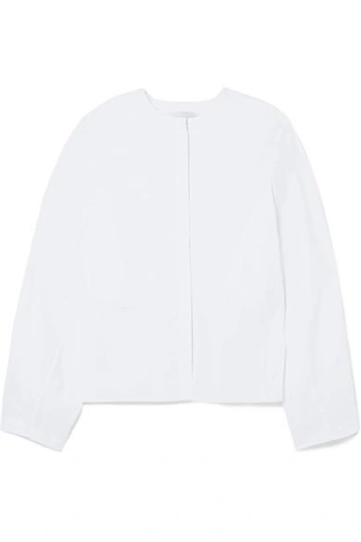 Dion Lee Open-back Cotton-poplin Shirt In White