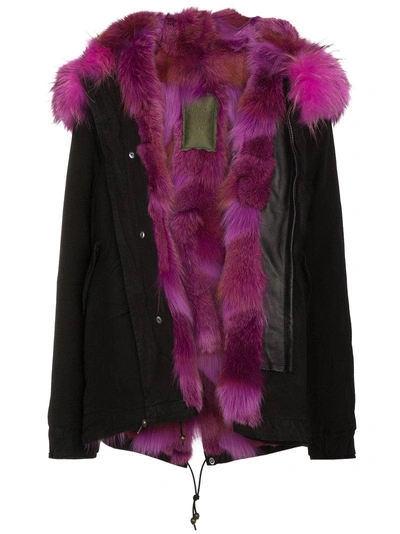 Mr & Mrs Italy Mini Fur Lined Parka Jacket - Black