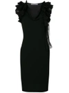 Givenchy Ruffle Strap Shift Dress In Black