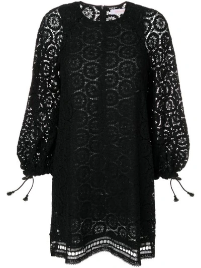 See By Chloé Corded Cotton-lace Mini Dress In Black