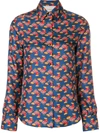 La Doublej Chicken Print Shirt In Blue