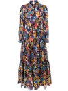 La Doublej Bellini Printed Dress In Blue