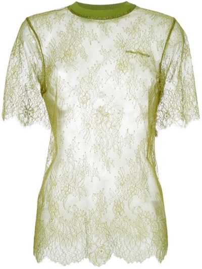 Off-white Lace T-shirt In Green