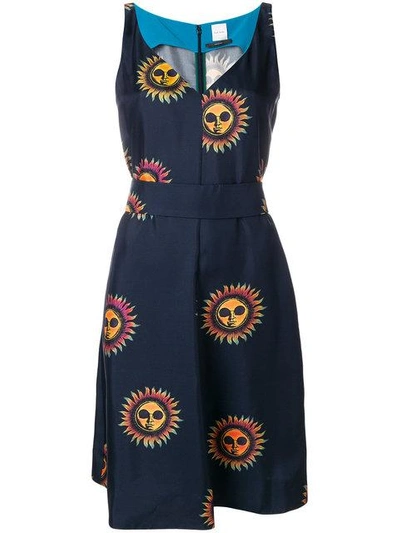 Paul Smith Sun Print Dress In Blue