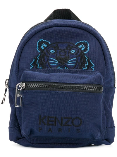 Kenzo Blue Fabric Backpack With Tiger