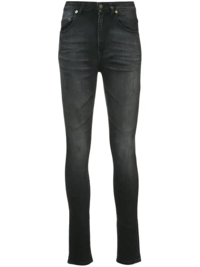 Saint Laurent High Waisted Skinny Jeans In Black