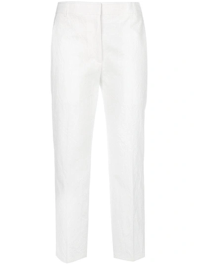 Thom Browne Cropped Tailored Trousers In White