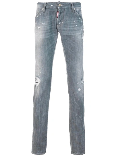 Dsquared2 Distressed Long Clement Jeans - Grey