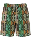 Lygia & Nanny Gil Elastic Swim Shorts In Orange