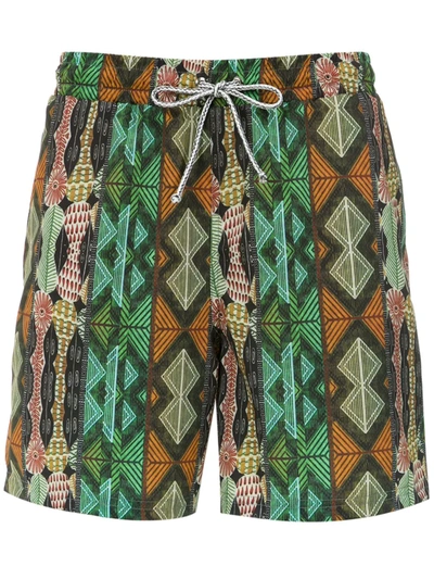 Lygia & Nanny Gil Elastic Swim Shorts In Orange