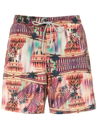 Lygia & Nanny Gil Elastic Swim Shorts In Pink