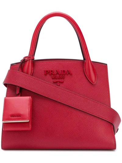 Prada Small Bibliotheque Tote - Red