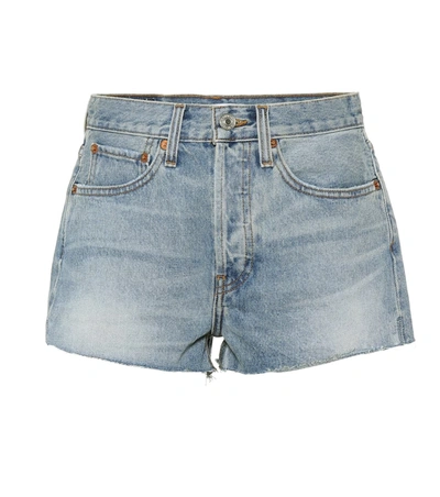 Re/done The Short Denim Shorts In Blue