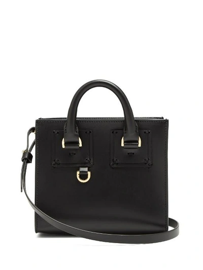 Sophie Hulme Mini Albion Box Leather Cross-body Bag In Black