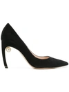 Nicholas Kirkwood Mira Pearl-heeled Suede Pumps In Black