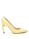 Nicholas Kirkwood Mira Pearl-heeled Leather Pumps In Yellow