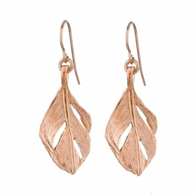 Chupi I Can Fly Midi Swan Feather Earrings Rose Gold