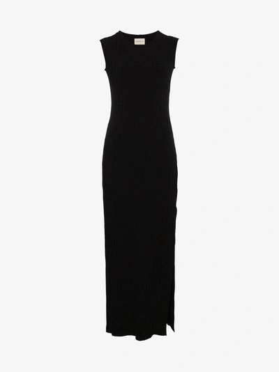 Simon Miller Tali Stretch Ribbed Body-con Dress In Black