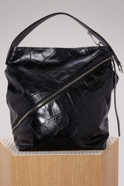 Proenza Schouler Medium Hobo Croc Leather Handbag