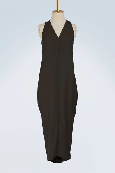 Rick Owens Stretch Tank Dress In Dark Dust