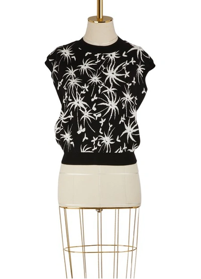 Lanvin Graphic Printed Knit Top In Black