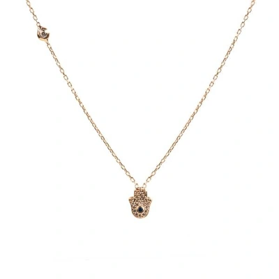 Latelita London Hamsa Hand Necklace Rosegold In Gold