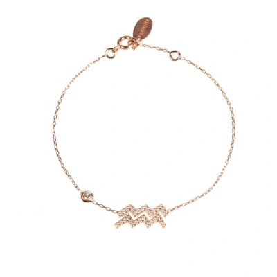 Latelita London Zodiac Horoscope Star Sign Bracelet Aquarius Rosegold In Gold