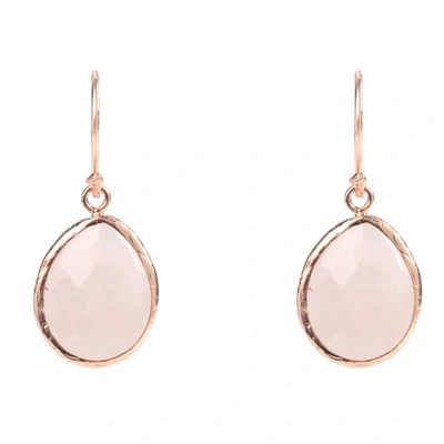 Latelita London Petite Drop Earring Rosequartz Rosegold