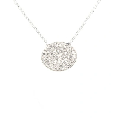 Latelita London Oval Disc Necklace Sterling Silver